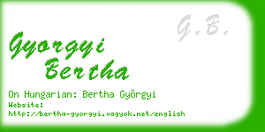 gyorgyi bertha business card