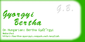 gyorgyi bertha business card